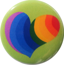 Herz Button Regenbogen